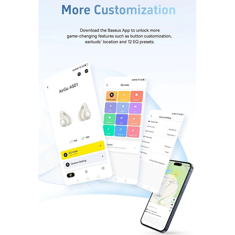 هدفون بلوتوثی باسئوس مدل AirGo AS01 OPEN Ear TWS