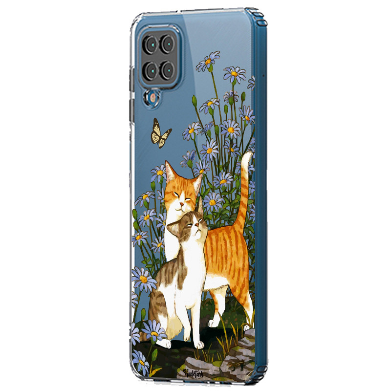 کاور طرح گربه & پروانه مناسب برای گوشی موبایل سامسونگ Galaxy A22 4G
