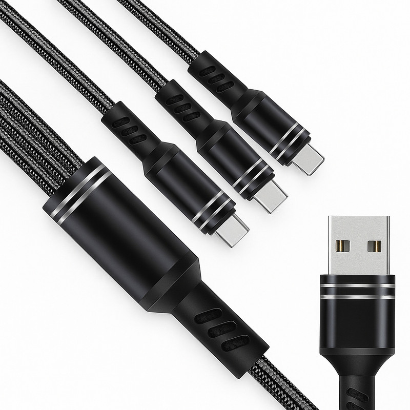 کابل تبدیل USB به micro USB / USB-C / لایتنینگ سمگپرس مدل دیتا پلاس طول یک متر