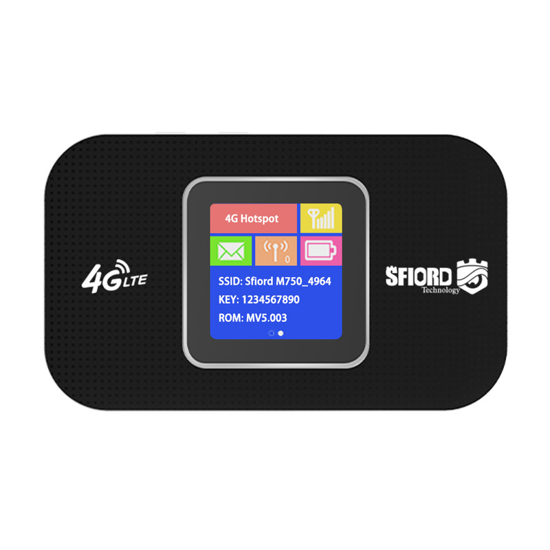 مودم 4G LTE قابل حمل اسفیورد مدل M750 با باتری 3000 میلیآمپرساعت، پشتیبانی از 10 کاربر همزمان، نمایشگر رنگی دیجیتال، اتصال بیسیم WIFI 802.11b/g/n و سرعت دانلود تا 150 مگابیت بر ثانیه